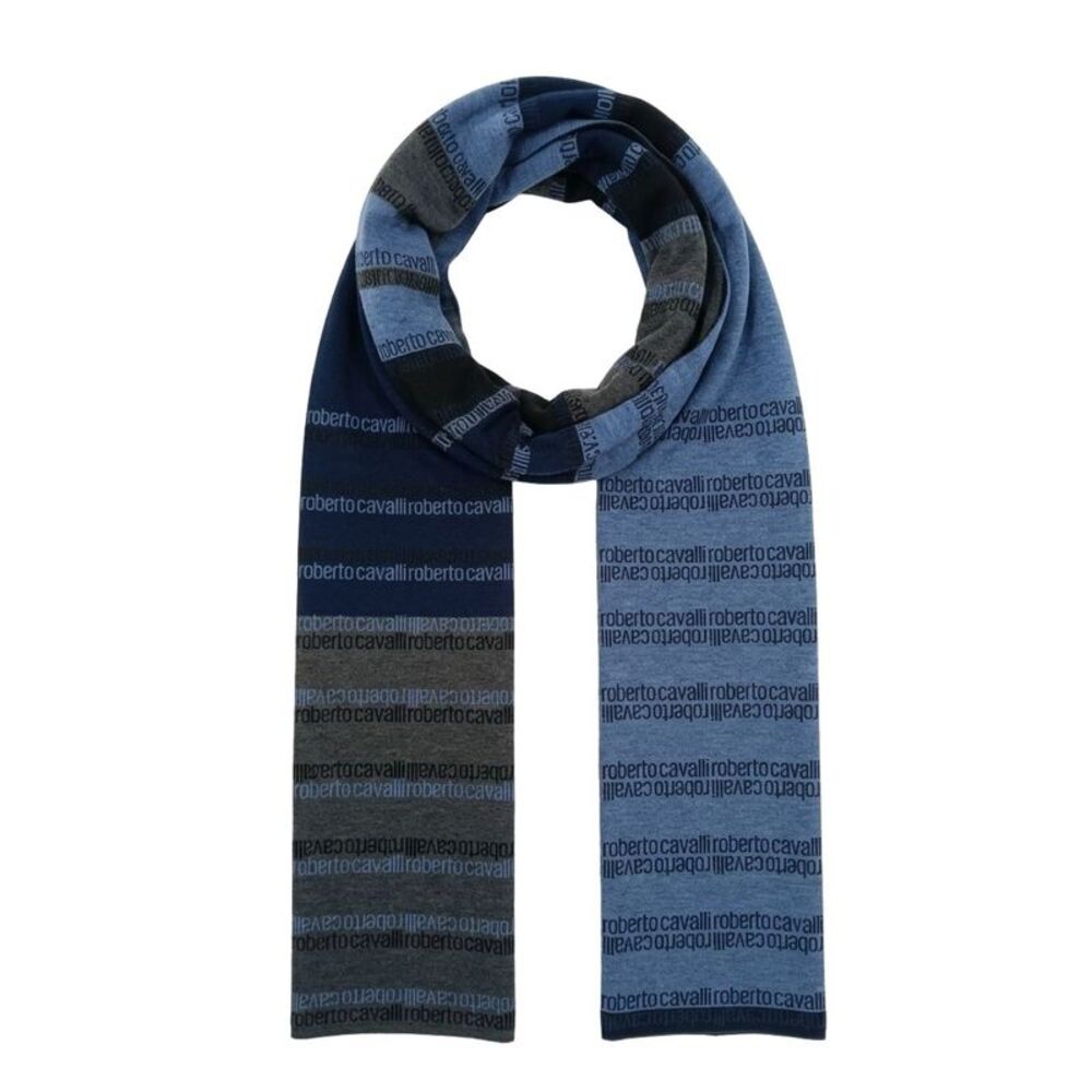 Roberto Cavalli blue Wool Blend Scarf